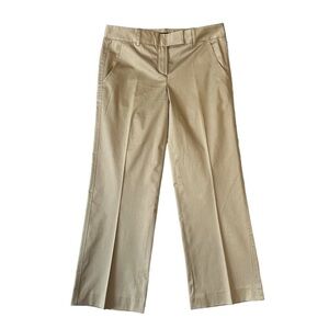 BCBGMAXAZRIA Wide Leg Crop Stitched Sides Chino Pant. Tan Size 4 #1342 NWOT